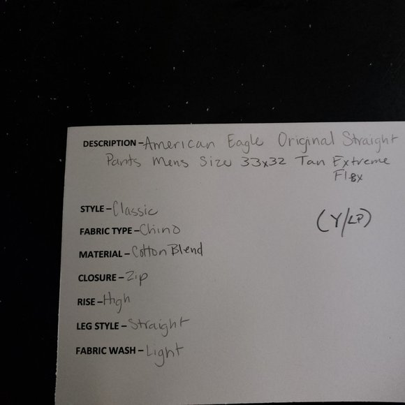 American Eagle Original Straight Chino Pants Men's Size 33/32 Tan - Picture 10 of 10